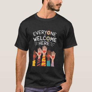 Camiseta Todos são Bem-vindos Aqui Diversidade Inclusão Ida