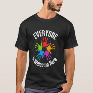 Camiseta Todos São Bem-Vindos Aqui Diversidade Inclusiva En