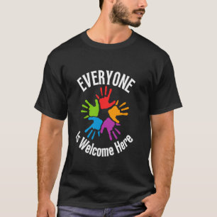 Camiseta Todos São Bem-Vindos Aqui Diversidade Inclusiva En