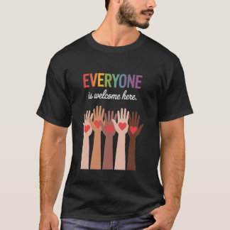 Camiseta Todos são Bem-vindos Aqui Diversidade Professores 