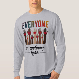 Camiseta Todos são bem-vindos aqui - EUA Diversidade e Unid