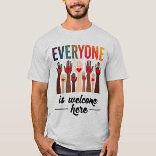 Camiseta Todos são bem-vindos aqui - EUA Diversidade e Unid