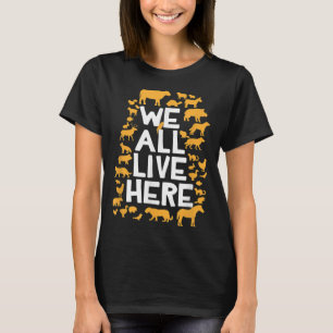 Camiseta Todos Vivemos Aqui Direitos Vegetais Veganos