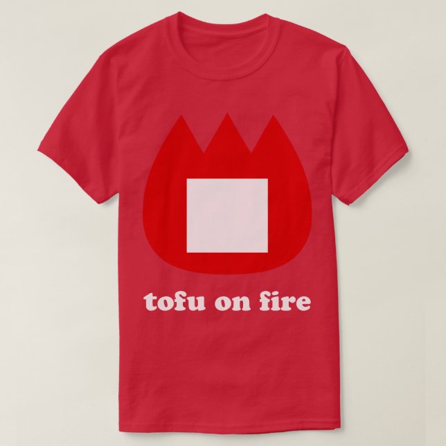 Camiseta tofu em chamas (Frente do Design)