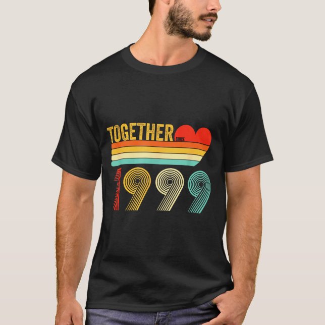 Camiseta Together Since 1999 Shirt Retro Couple Anniversary (Frente)