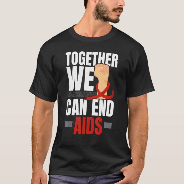 Camiseta Together We Can End Aids HIV AIDS Awareness Red Ri (Frente)