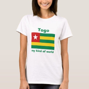 Camiseta Togo Bandeira + Mapa + Texto