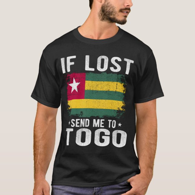 Camiseta Togo Flag Souvenir - Se Perdido Me Enviar Ao Togo (Frente)