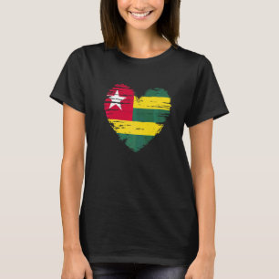 Camiseta Togo Heart Togolese Flag Togolese Pride