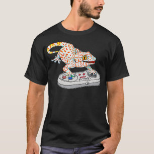 Camiseta Tokay gecko jogando videogame répteis Gekko geck