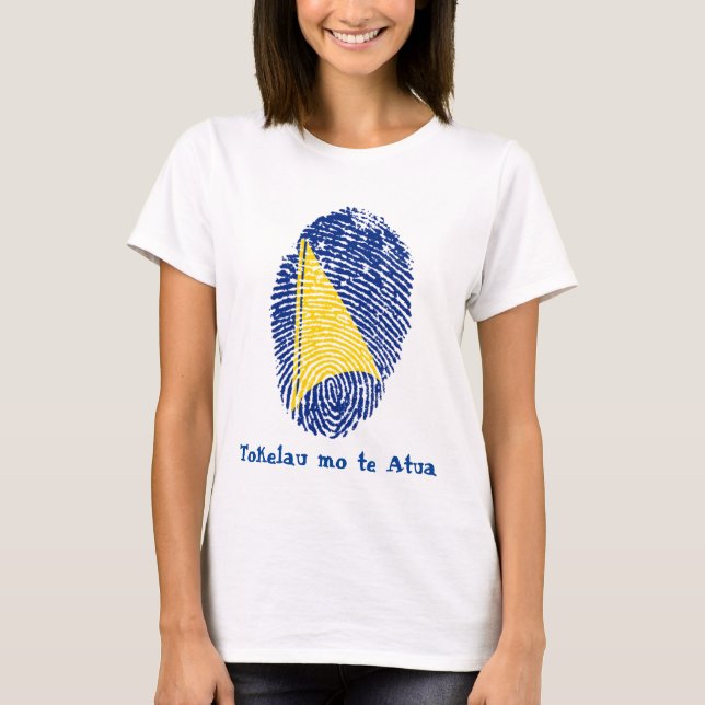 Camiseta Tokelau Flag Fingerprint "Tokelau mo te Atua" (Frente)