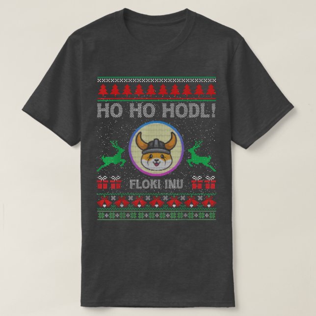Camiseta Token Cripto De Moedas De Inu De Floki De Natal Fe (Frente do Design)