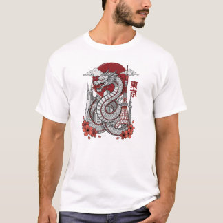 Camiseta Tokyo Dragon City | Dragão Japonês e Sk