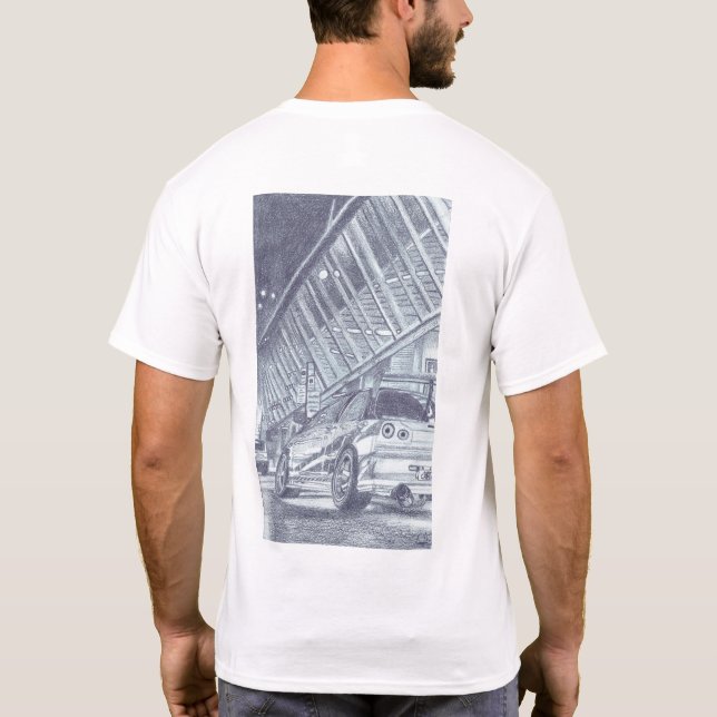 Camiseta Tokyo Drift Desenhado à Mão (Verso)