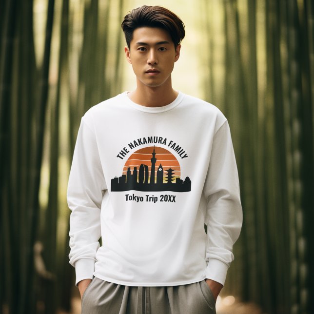 Camiseta Tokyo Japan Sunset Customized Long Sleeve (Criador carregado)