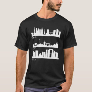 Camiseta Tokyo Osaka Kyoto Cidade do Japão Skyline