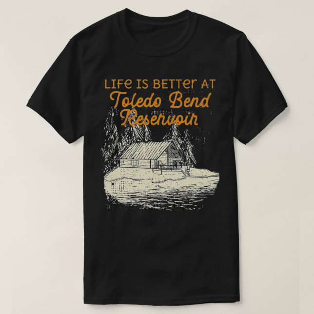 Camiseta Toledo Bend Reservoir Lake Life (Frente do Design)