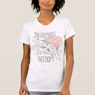 Camiseta Tolerância promove liberdade dizendo botânico ro