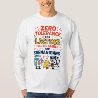 Camiseta Tolerância Zero para Lactose Engraçado