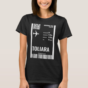 Camiseta Toliara Madagascar Cartão de Embarque Bilhete de C