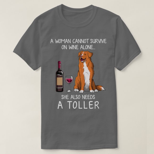 Camiseta Toller e vinho Cachorro engraçado (Frente do Design)