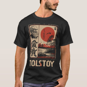 Camiseta Tolstoy Literário Japonês Red Sun Filosofia Art