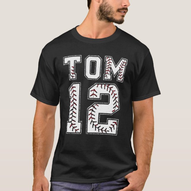 Camiseta Tom 12 Costura de Beisebol (Frente)