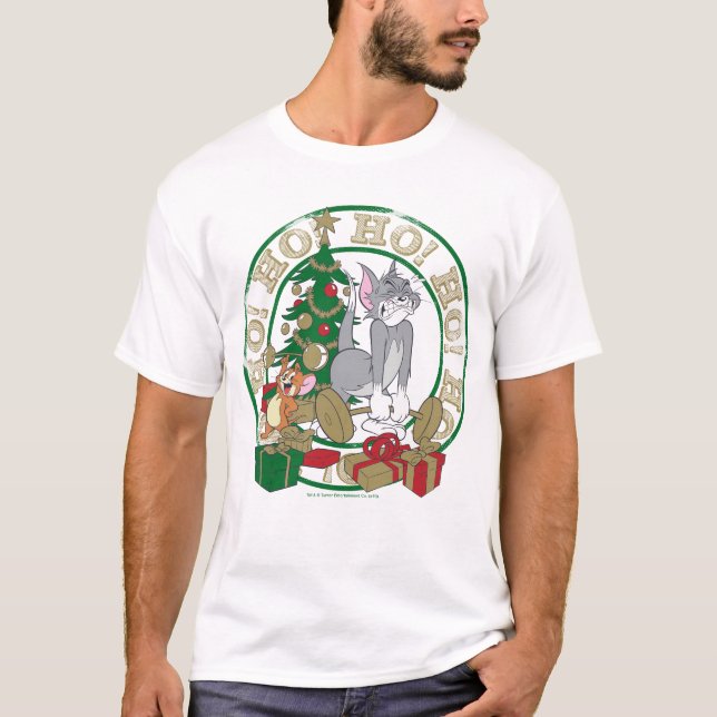 Camiseta Tom e Jerry Abrindo Presentes (Frente)