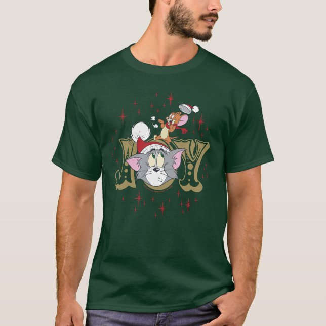 Camiseta Tom e Jerry Holiday Joy (Frente)