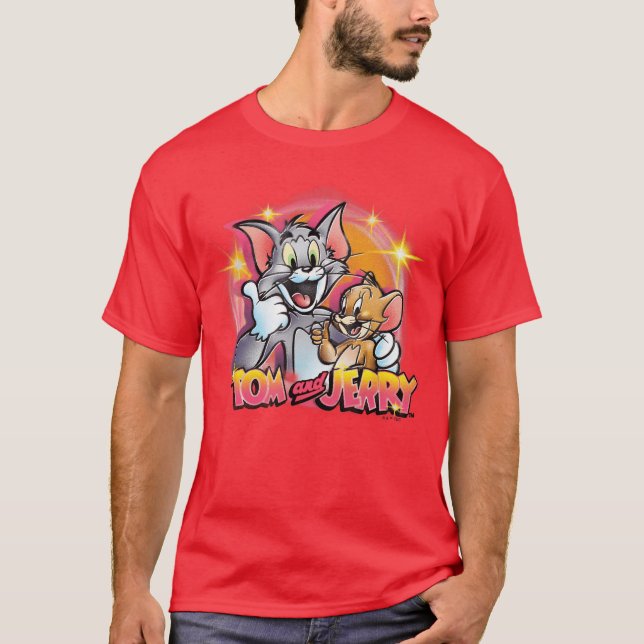 Camiseta Tom e Jerry Retro Spray de Tinta Graffiti P (Frente)