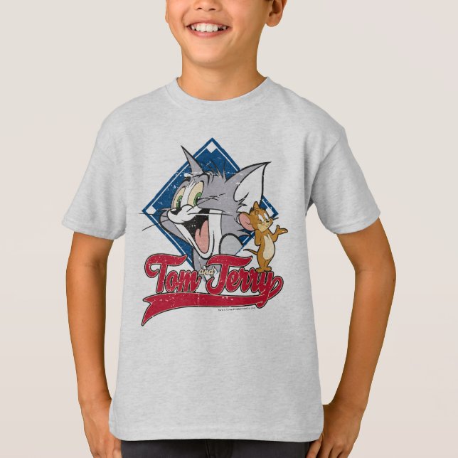 Camiseta Tom E Jerry | Tom E Jerry Sobre O Diamante De Base (Frente)