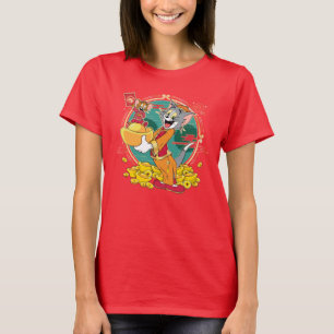Camiseta Tom & Jerry Ano novo Envelope Vermelho