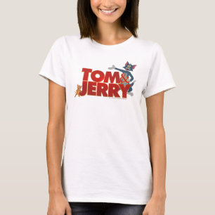 Camiseta Tom & Jerry com logotipo de filme