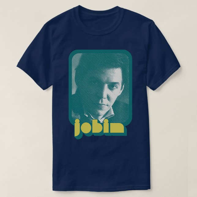 Camiseta Tom Jobim Retro Style Fan Art Design (Frente do Design)