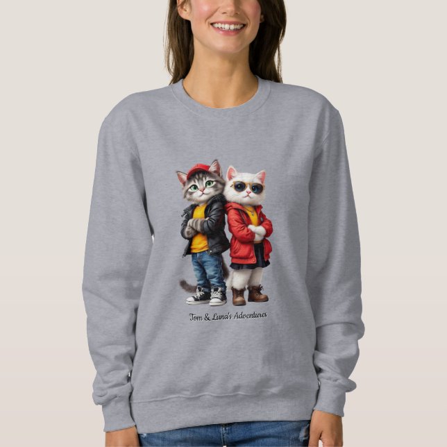 Camiseta Tom & Luna’s Adventures – Cool Cats Sweatshirt (Frente)