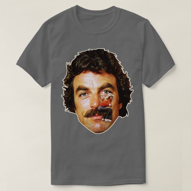 Camiseta Tom Selleck Mustache Ride (Frente do Design)