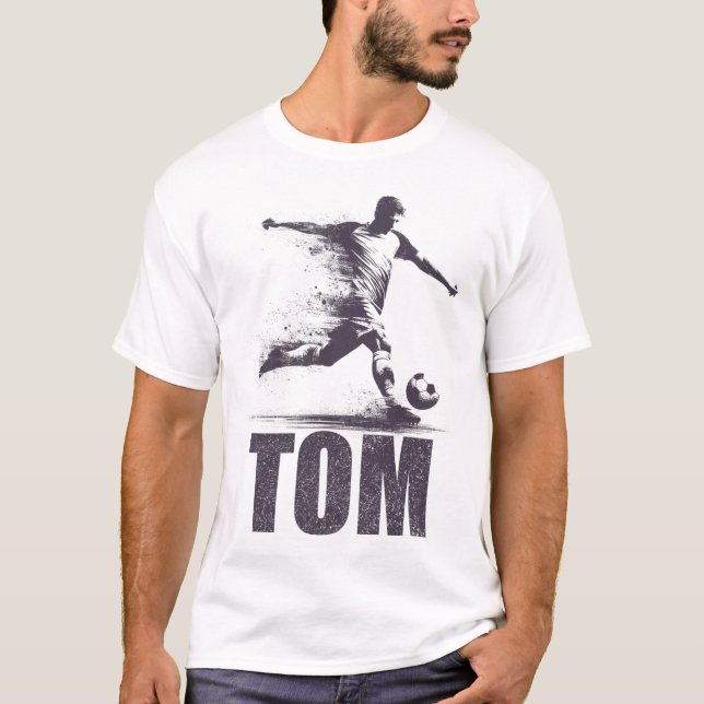 Camiseta Tom Soccer Boys Personalized First Name Tom  (Frente)