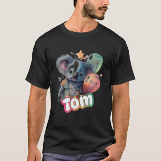 Camiseta Tom - Um Menino Bonito Nome Com Koala Fofo