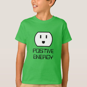 Camiseta Tomada de tomada verde engraçada com energia posit