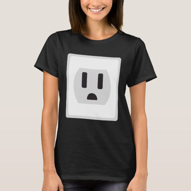 Camiseta Tomada Fácil De Tomada E Casal De Soquete Fecho De (Frente)