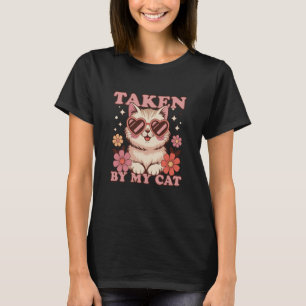 Camiseta Tomado pelo Meu Gato Retro 70s Engraçado do Dia do