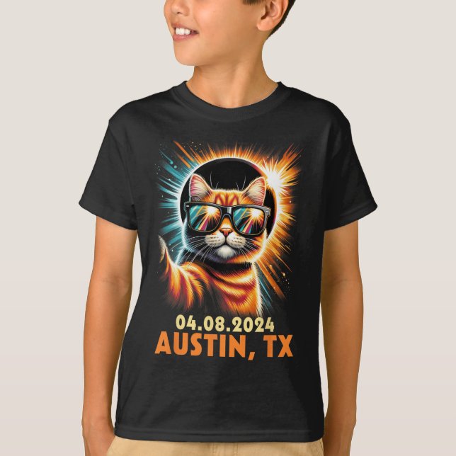 Camiseta Tomando Um Eclipse Solar Total Selfie 2024 Austin  (Frente)