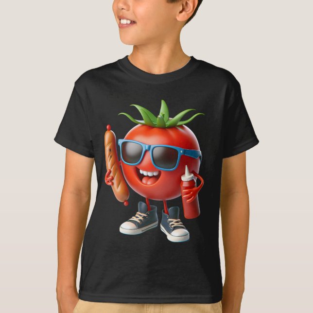 Camiseta Tomate com Ketchup e salsicha (Frente)