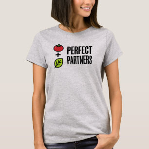 Camiseta Tomate e Manjericão Minimalista Pares Perfeitos