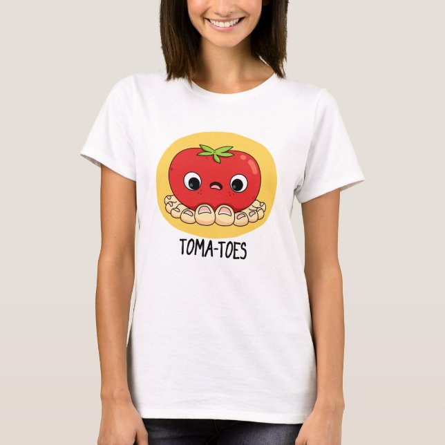 Camiseta Tomate Engraçado Com Toes Pun (Frente)