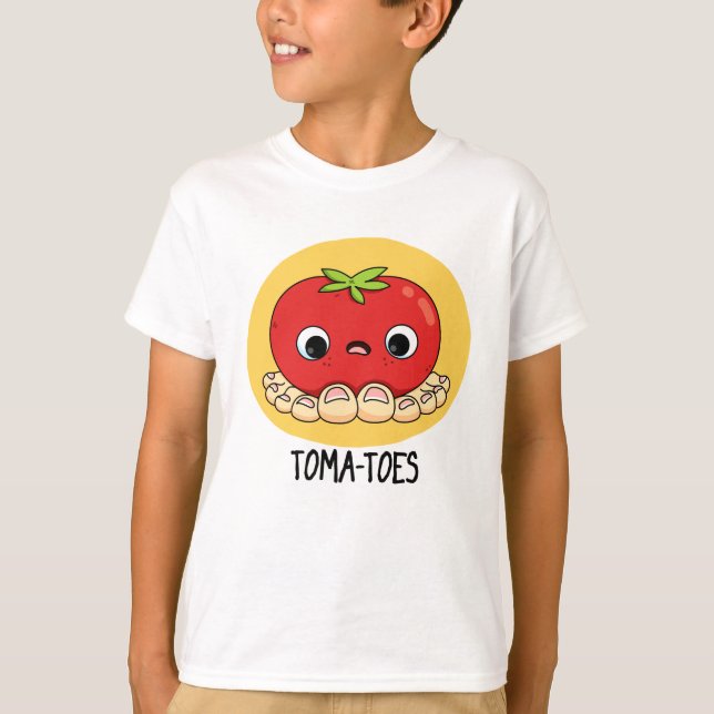 Camiseta Tomate Engraçado Com Toes Pun (Frente)