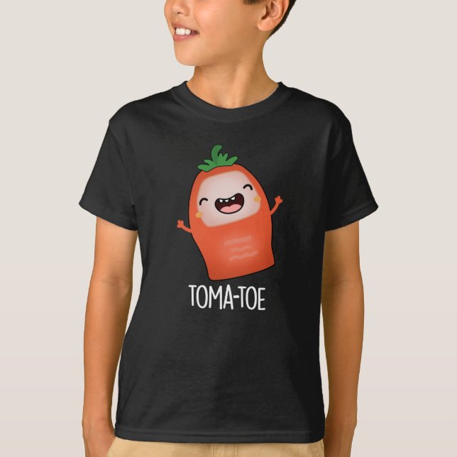 Camiseta Tomate Engraçado Tomate Pun Dark BG (Frente)
