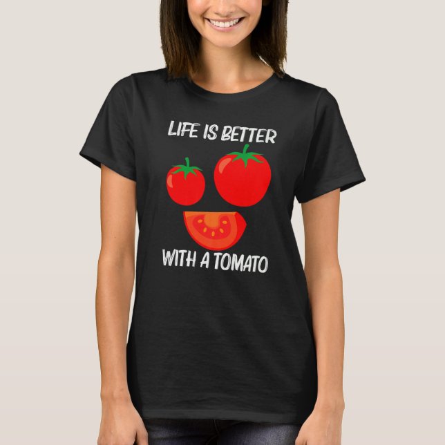 Camiseta Tomate legal Para Mulheres Saudáveis Comida De Ber (Frente)