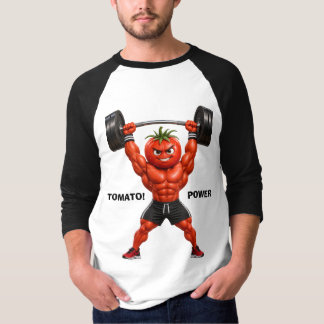 Camiseta Tomate Musculoso Fisiculturista Levantando Pesos P