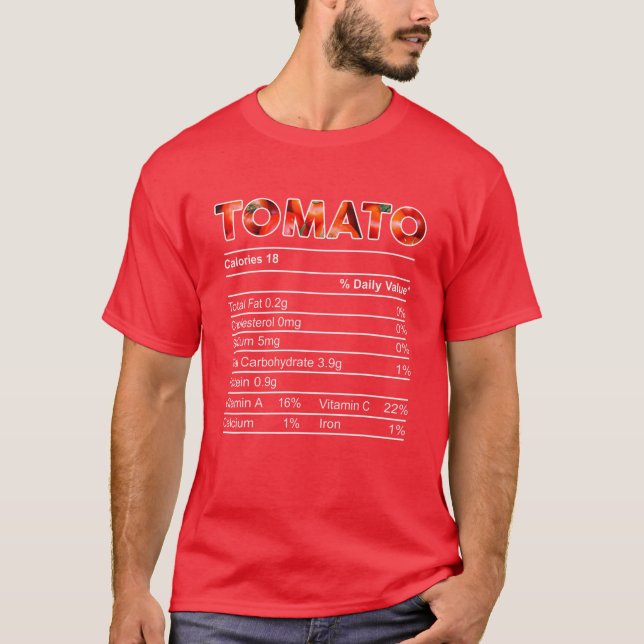 Camiseta Tomate Nutrition Facts Ação de Graças Matching Chr (Frente)